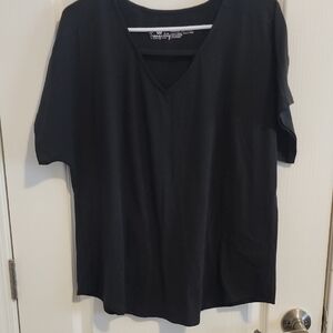 Women's Black V-Neck Top